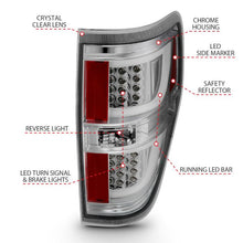 Load image into Gallery viewer, ANZO FORD F-150 09-14 LED TAIL LIGHTS G2 CHROME CLEAR LENS - 311259