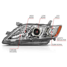 Load image into Gallery viewer, ANZO TOYOTA CAMRY 07-09 PROJECTOR HEADLIGHTS CHROME W/ RX HALO - 121180