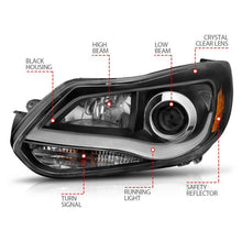 Load image into Gallery viewer, ANZO FORD FOCUS 12-14 PROJECTOR PLANK STYLE HEADLIGHTS BLACK (NOT FOR FACTORY HID SYSTEM) -121490