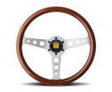 Momo Indy Steering Wheel 350 mm - Magoany Wood/Brshd Black Spokes