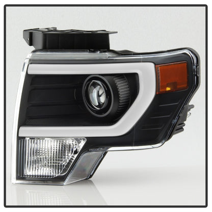 xTune Ford F150 Projector Headlights - Light Bar DRL - Black PRO-JH-FF15009-LBDRL-BK SPYDER