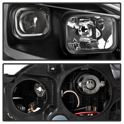 xTune 13-15 Nissan Sentra DRL LED Light Bar Halogen Projector Headlights - Black (PRO-JH-NS13-LB-BK) SPYDER