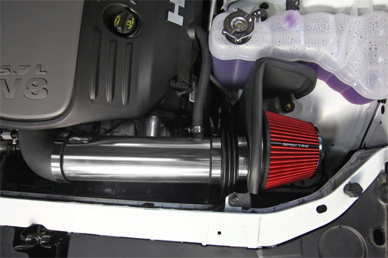 Spectre 11-17 Dodge Challenger/Charger 5.7L V8 Air Intake Kit - Polished w/Red Filter Spectre