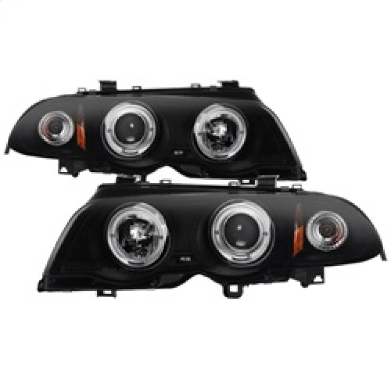 Spyder 99-01 BMW E46 3 Series 4DR Projector Headlights 1PC LED Halo (PRO-YD-BMWE46-4D-HL-AM-BSM) SPYDER