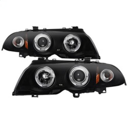Spyder 99-01 BMW E46 3 Series 4DR Projector Headlights 1PC LED Halo (PRO-YD-BMWE46-4D-HL-AM-BSM) SPYDER