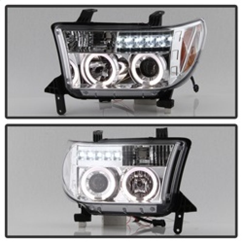 Spyder Toyota Tundra 07-13 Projector Headlights LED Halo LED Chrm PRO-YD-TTU07-HL-C SPYDER