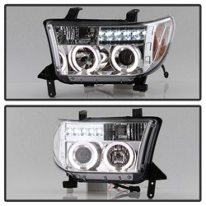 Spyder Toyota Tundra 07-13 Projector Headlights LED Halo LED Chrm PRO-YD-TTU07-HL-C SPYDER
