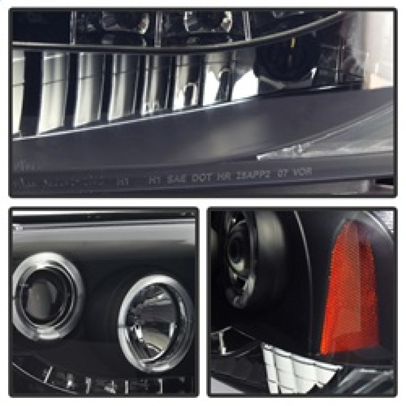Spyder Ford F250/350 05-07 Projector Headlights LED Halo LED Blk Smke PRO-YD-FS05-HL-BSM SPYDER