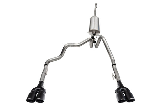 Corsa 19-23 GMC Sierra 1500 Cat-Back Dual Rear Exit with Twin 4in Black Powder Coated Pro-Series Tips CORSA Performance