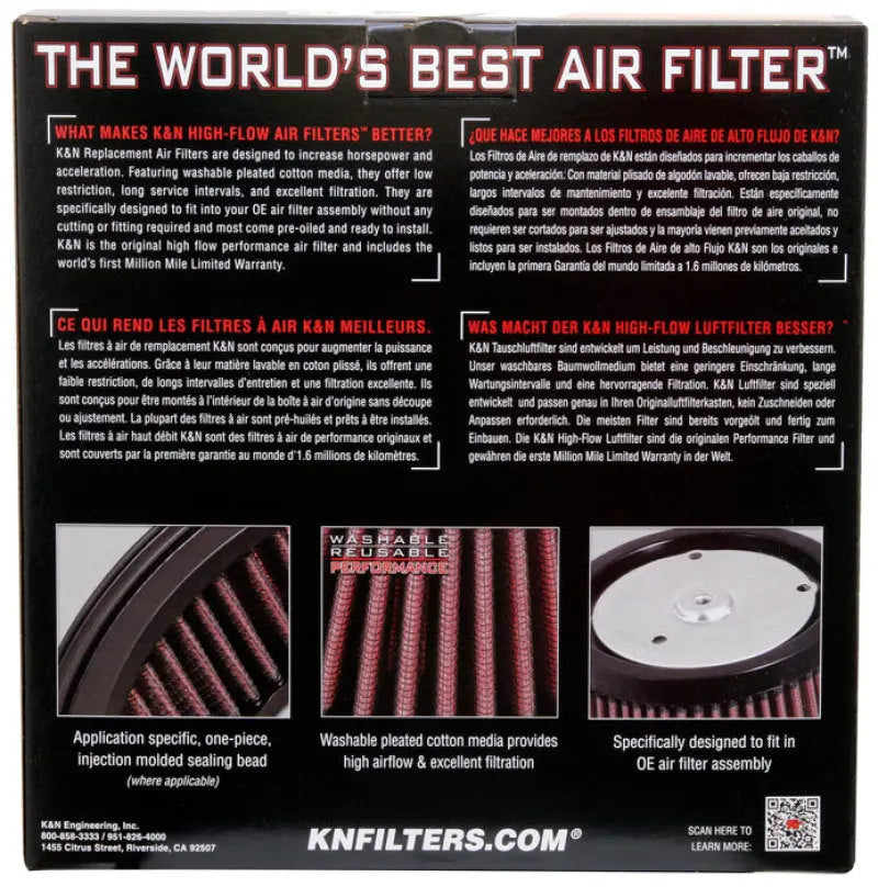 K&N 88-12 Harley Davidson Sportster Screamin Eagle Element Replacement Air Filter K&N Engineering