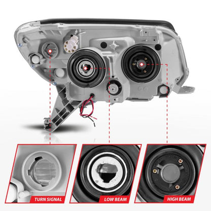 ANZO TOYOTA 4RUNNER 06-09 PROJECTOR HEADLIGHTS CHROME W/ RX HALO (NO BULBS INCLUDED) -111321