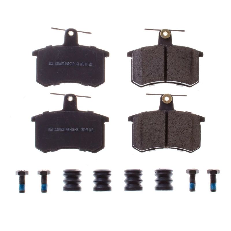 Power Stop 88-92 Audi 80 Rear Z17 Evolution Ceramic Brake Pads w/Hardware PowerStop