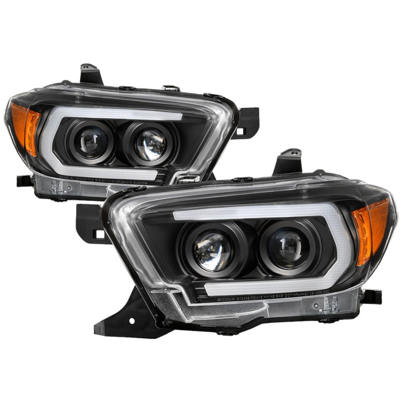 Spyder 16-18 Toyota Tacoma Projector Headlights - Seq LED Turn - Black - PRO-YD-TT16-LB-BK SPYDER