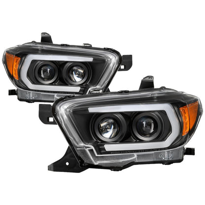 Spyder 16-18 Toyota Tacoma Projector Headlights - Seq LED Turn - Black - PRO-YD-TT16-LB-BK SPYDER