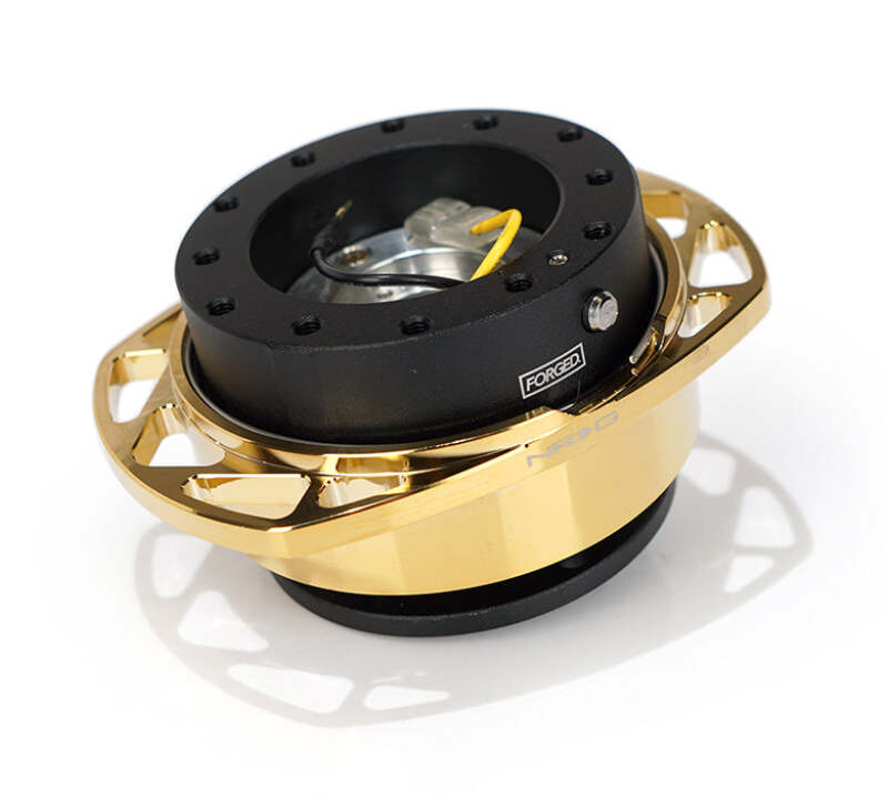NRG Quick Release Kit Gen 257 - Black Body / Chrome Gold Cutout Ring - SRK-257BK-CG