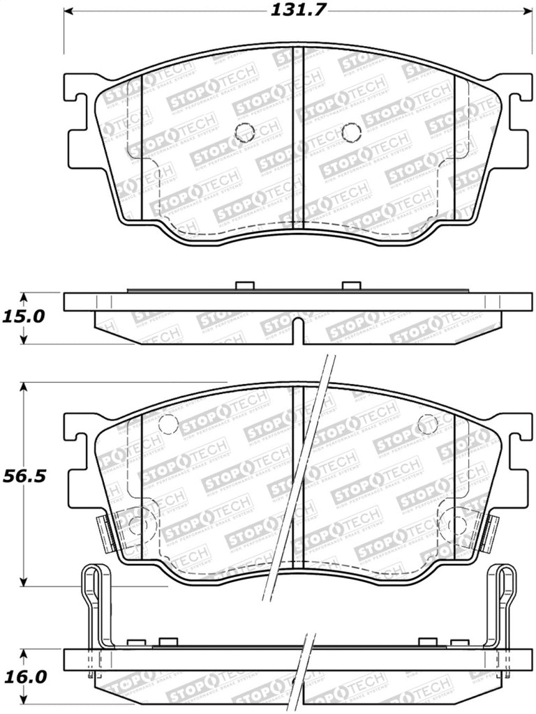 StopTech Premium Ceramic Brake Pads - 308.07550