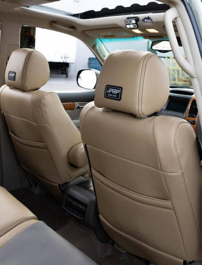 PRP 03-09 Lexus GX470 Front Seat Covers (Pair) - Black w/ Red Stitch
