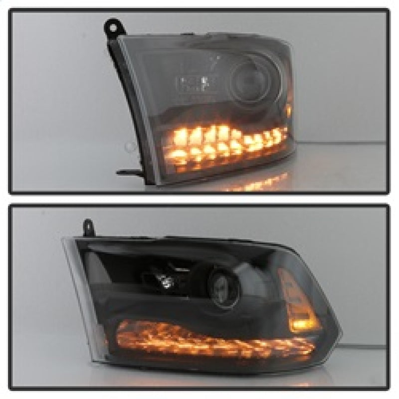 xTune Dodge Ram 13-17 ( w/ Factory Projector LED) Projector Headlight - Black HD-JH-DR13-P-BK SPYDER