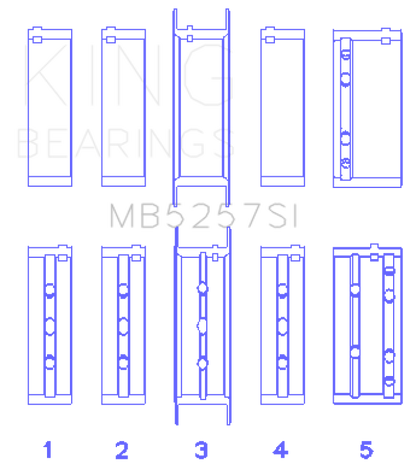 King Engine Bearings General Motors 379/V8 Ohv (Size +0.25mm) Main Bearing Set King Engine Bearings