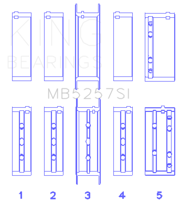 King Engine Bearings General Motors 379/V8 Ohv (Size STDX) Main Bearing Set