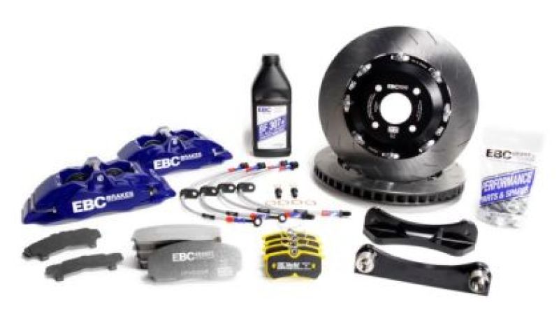 EBC Racing 92-00 BMW M3 (E36) w/Meyle Control Arms Blue Apollo-4 Calipers 330mm Rotors Front BBK EBC