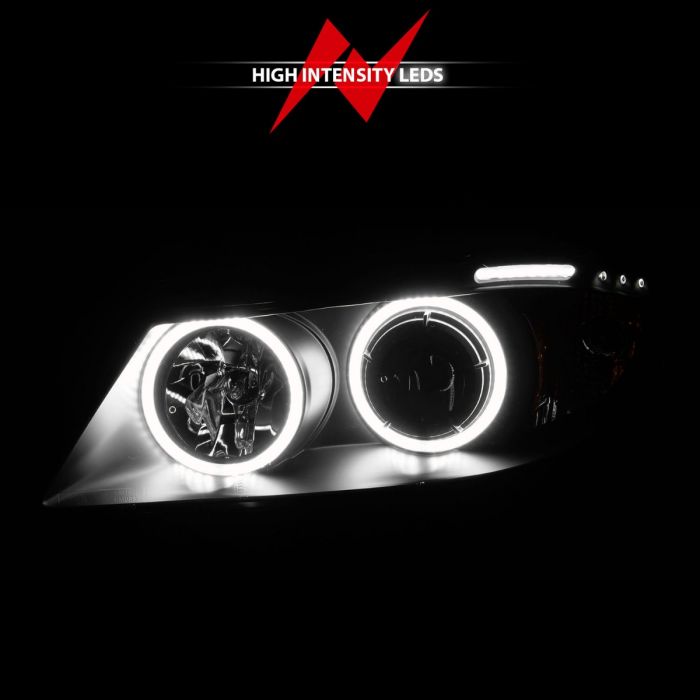 ANZO BMW 3 SERIES E90/E91 06-08 PROJECTOR HALO HEADLIGHTS BLACK W/ RX HALO AND LED BAR -121335