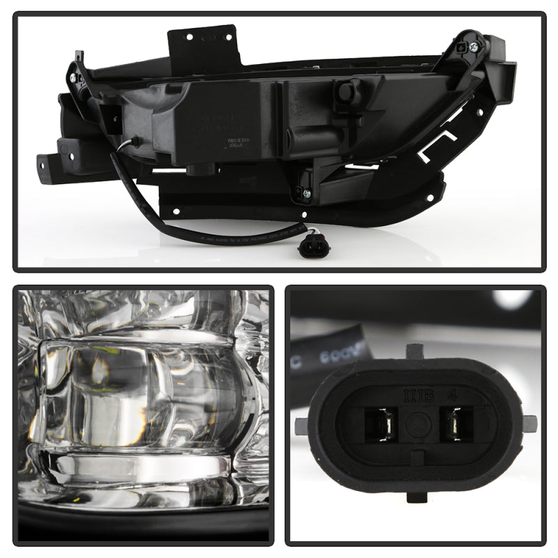 Spyder Chrysler 200 2015-2016 OEM Style Full LED Fog Lights W/Universal Switch- Clear SPYDER