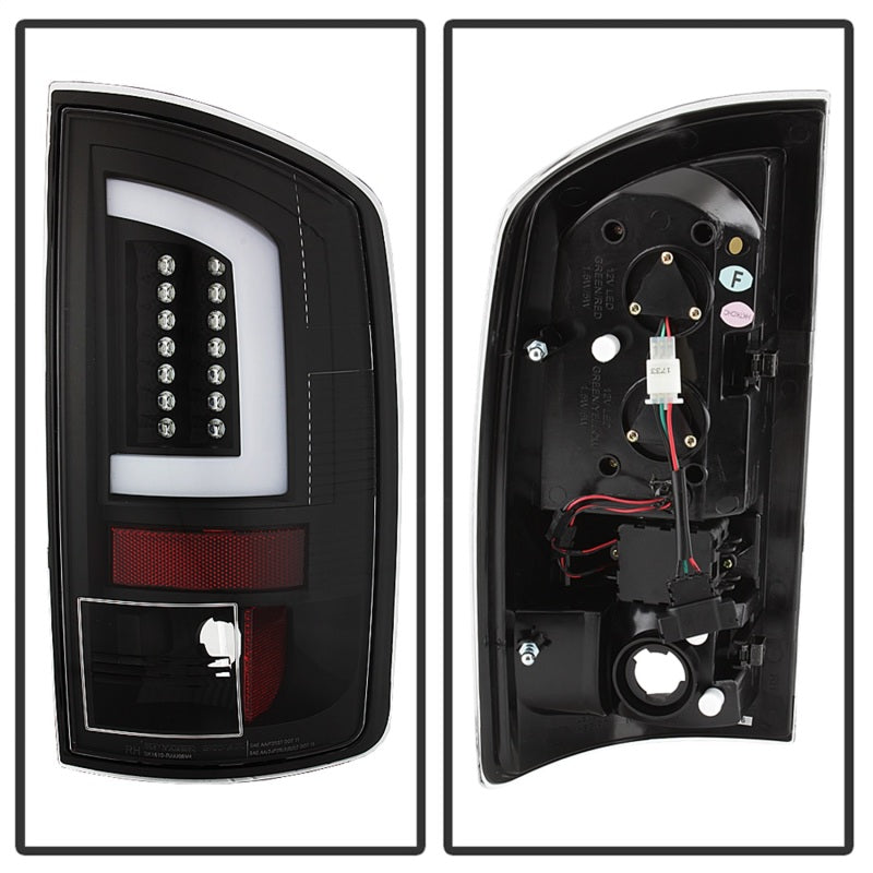 Spyder 07-09 Dodge Ram 2500/3500 V3 Light Bar LED Tail Lights - Black (ALT-YD-DRAM06V3-LBLED-BK) SPYDER