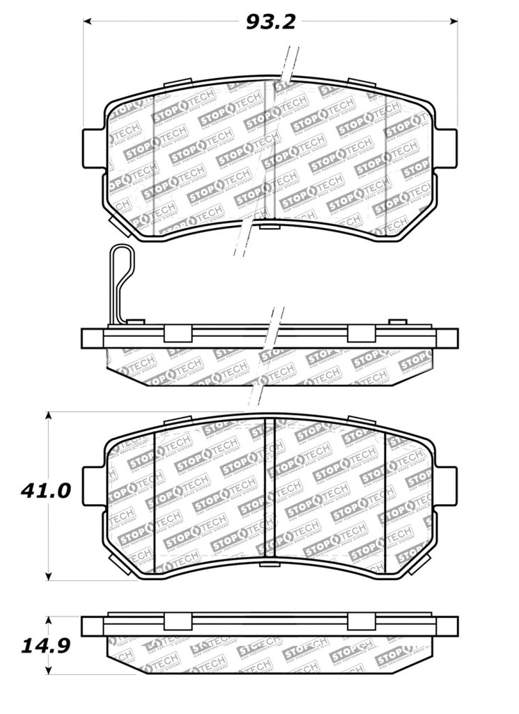 StopTech Street Disc Rear Brake Pads - 305.11570