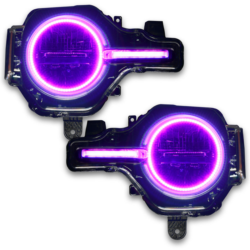 Oracle 21-22 Ford Bronco Headlight Halo Kit w/DRL Bar - Base Headlights ColorSHIFT -w/RF Controller ORACLE Lighting