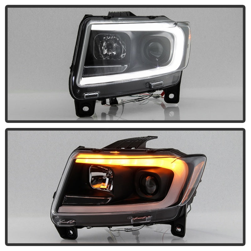 Spyder 11-13 Jeep Grand Cherokee - Light Bar Proj Headlights - Halo Model - Blk - PRO-YD-JGC11-LB-BK SPYDER
