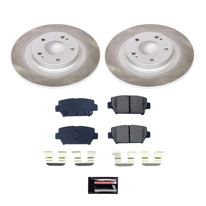 Power Stop 18-20 Mitsubishi Eclipse Cross Rear Semi-Coated Rotor Kit PowerStop