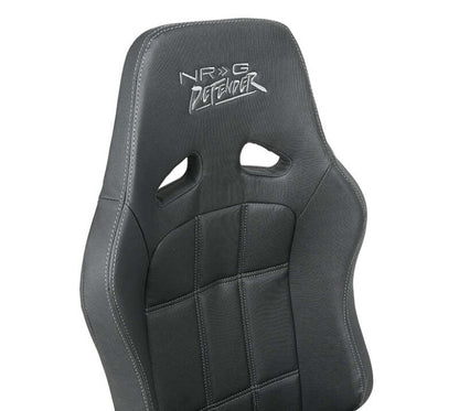 NRG Defender Water Resistant Steel Frame Suspension Seats Black w/ Blue Trim & Defender logo - DF-100GY-S