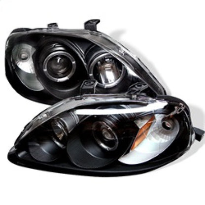 Spyder Honda Civic 99-00 Projector Headlights LED Halo Black High H1 Low H1 PRO-YD-HC99-AM-BK SPYDER