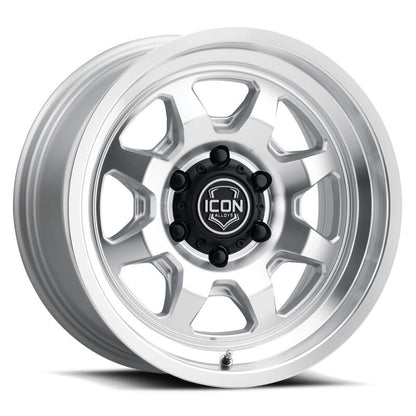 ICON Nuevo 17x8.5 / 5x150 / 25mm Offset / 5.75in BS - Silver Machined Wheel