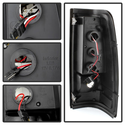 Xtune 03-06 Silverado 1500/2500 (Will Not Fit Stepside) LED Tail Lights Black ALT-ON-CS03-LED-BK SPYDER