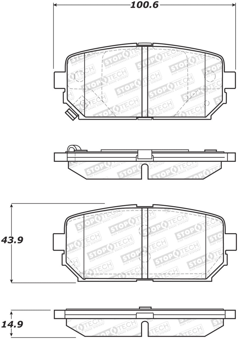 StopTech Premium Ceramic Brake Pads - 308.12960 Stoptech