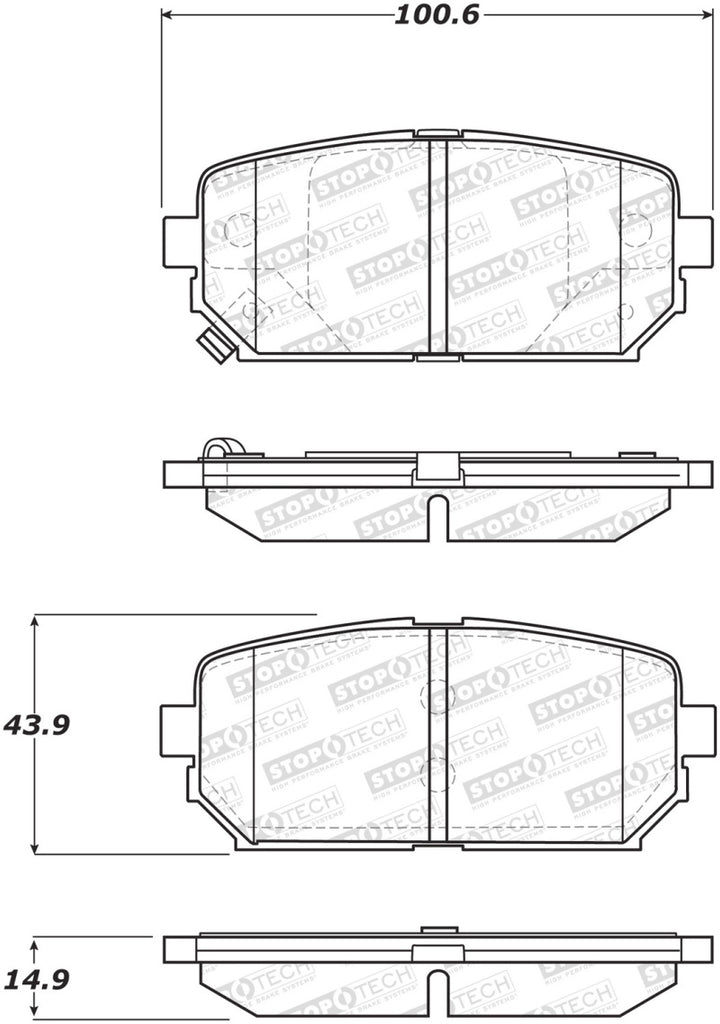 StopTech Premium Ceramic Brake Pads - 308.12960