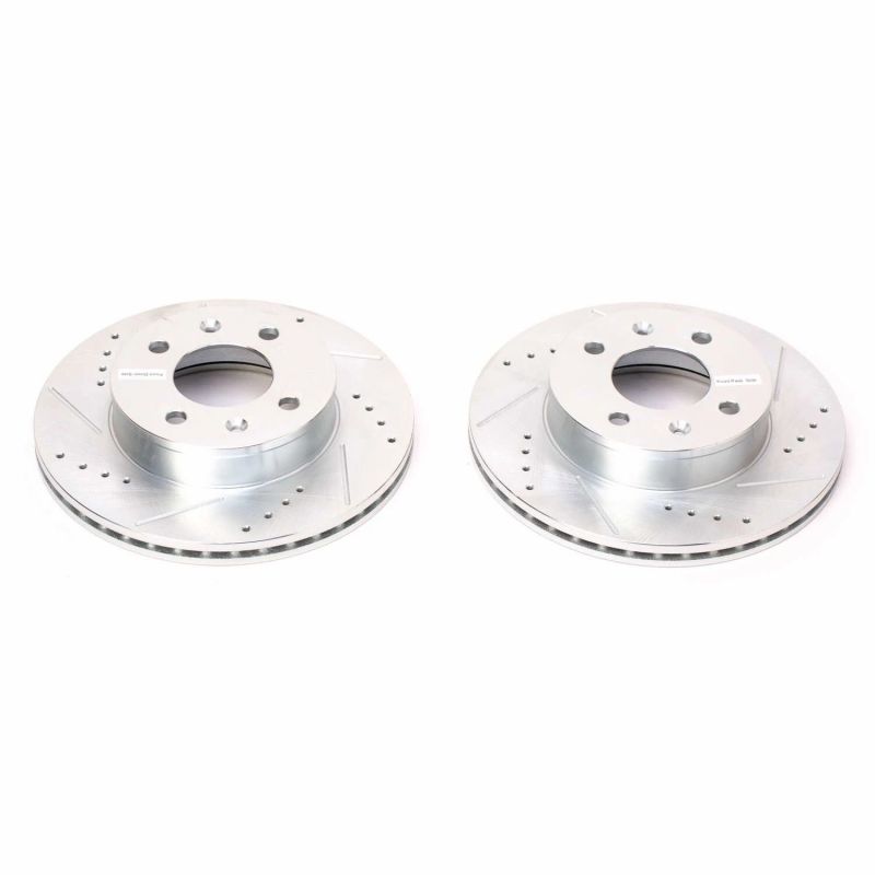 Power Stop 03-05 Hyundai Accent Front Evolution Drilled & Slotted Rotors - Pair PowerStop