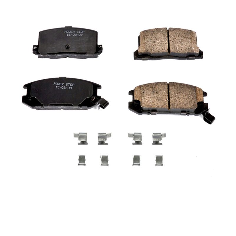 Power Stop 85-89 Toyota MR2 Rear Z17 Evolution Ceramic Brake Pads w/Hardware PowerStop