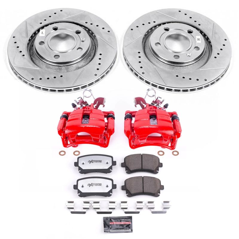 Power Stop 04-09 Audi S4 Rear Z26 Street Warrior Brake Kit w/Calipers PowerStop