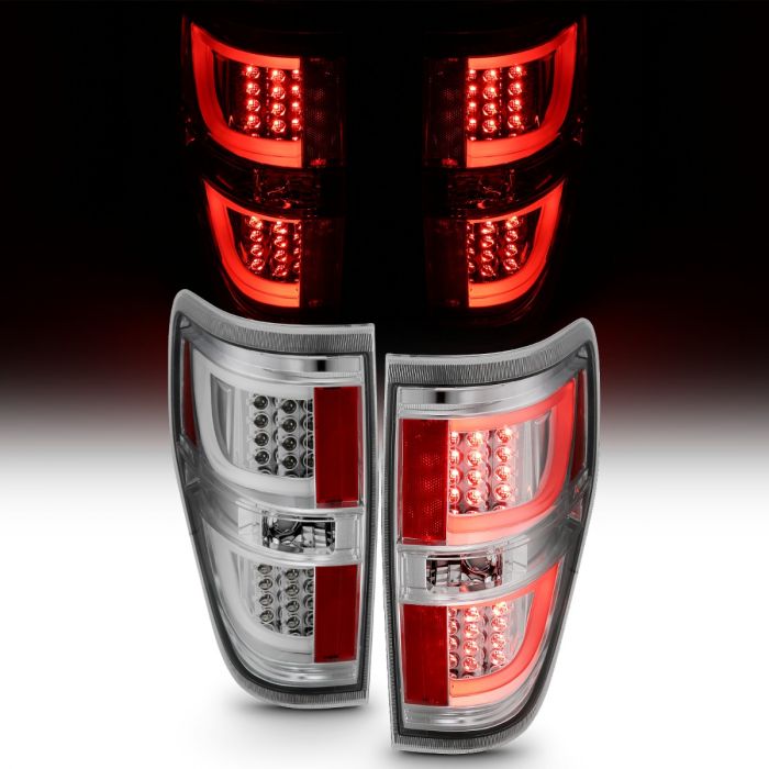 ANZO FORD F-150 09-14 LED TAIL LIGHTS G2 CHROME CLEAR LENS - 311259