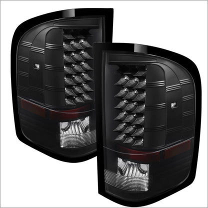 Xtune Chevy Silverado 07-13 LED Tail Lights Black ALT-JH-CS07-LED-BK SPYDER