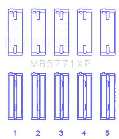 King Hyundai G4KF (Size 0.25) Main Bearing Set King Engine Bearings