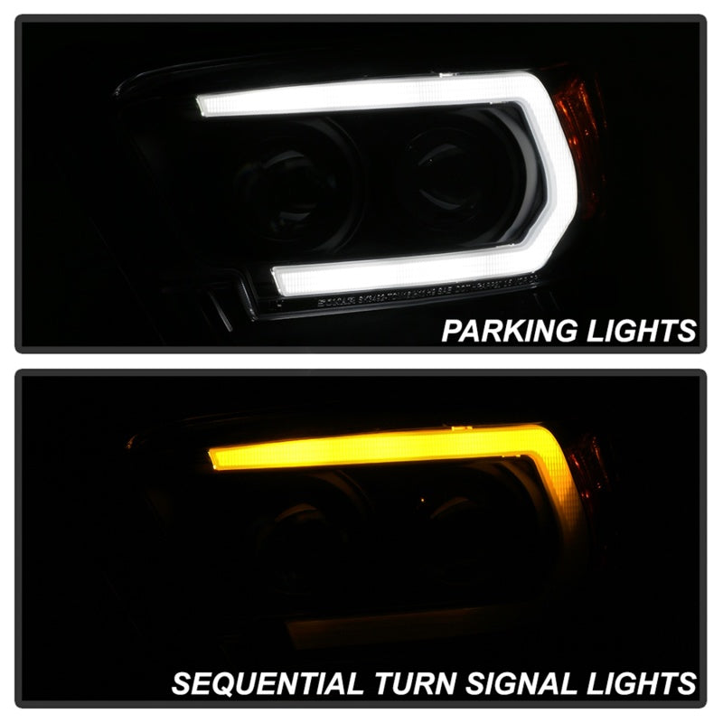 Spyder 16-18 Toyota Tacoma Projector Headlights - Seq LED Turn - Black - PRO-YD-TT16-LB-BK SPYDER
