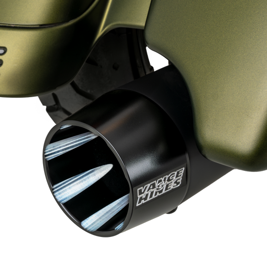 Vance & Hines 17-23 Harley Touring Models Blackbird 450 Slip-Ons - Black Contrast Finish End Caps