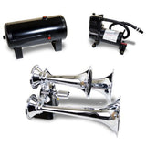 Kleinn Triple Chrome Horn Kit w/ 150 PSI Air Compressor / 1.5 gal Air Tank