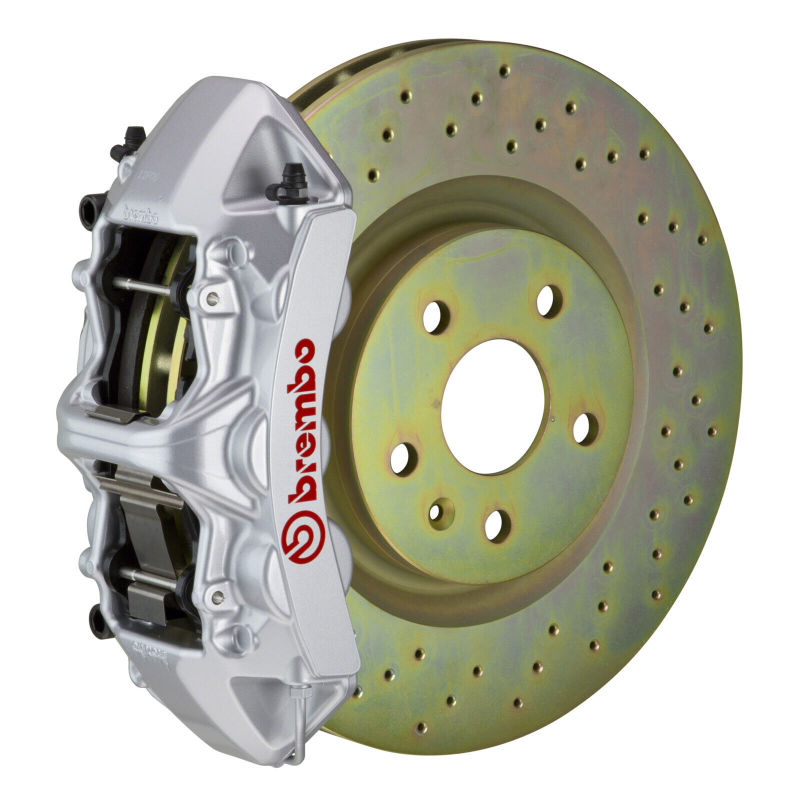 Brembo 05-14 Mustang GT Excl non-ABS Equipped Fr GT BBK 6Pist Cast 355x32 1pc Rtr Slot Type1-Black Brembo