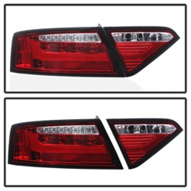 Spyder 08-12 Audi A5 LED Tail Lights - Red Clear ALT-YD-AA508V2-LED-RC SPYDER