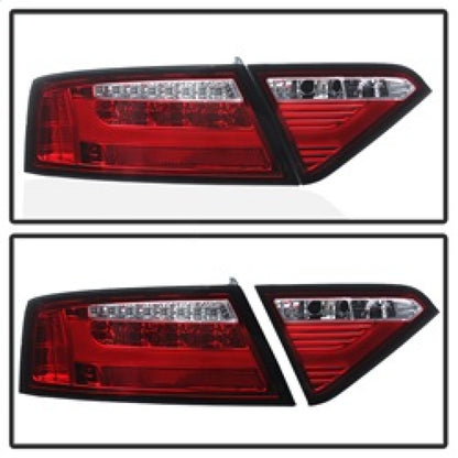 Spyder 08-12 Audi A5 LED Tail Lights - Red Clear ALT-YD-AA508V2-LED-RC SPYDER